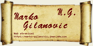 Marko Gilanović vizit kartica